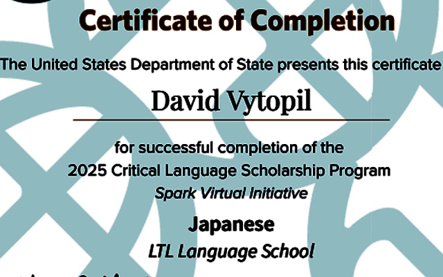 David Vytopil/irmonus CLS Spark Japanese Certificate