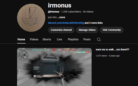 op1be/David Vytopil's (Rebranded to irmonus) channel page
