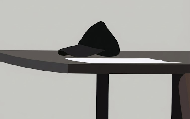 [Image of a dam hat on a table]